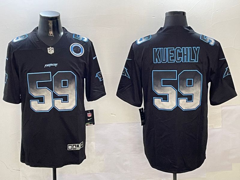Men Carolina Panthers #59 Kuechly Black Nike Smoke Fashion 2024 Limited NFL Jersey style 1->chicago bears->NFL Jersey